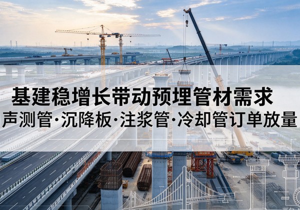 锡林浩特基建稳增长带动预埋监测管材需求，声测管、沉降板、注浆管订单持续放量